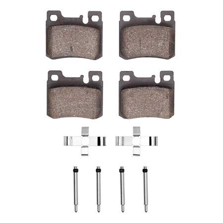 Dynamic Friction Co 3000 Semi-Metallic Brake Pads and Hardware Kit, Low Dust, 100% Copper Free, 100% Asbestos-free, Rear 1311-0620-01